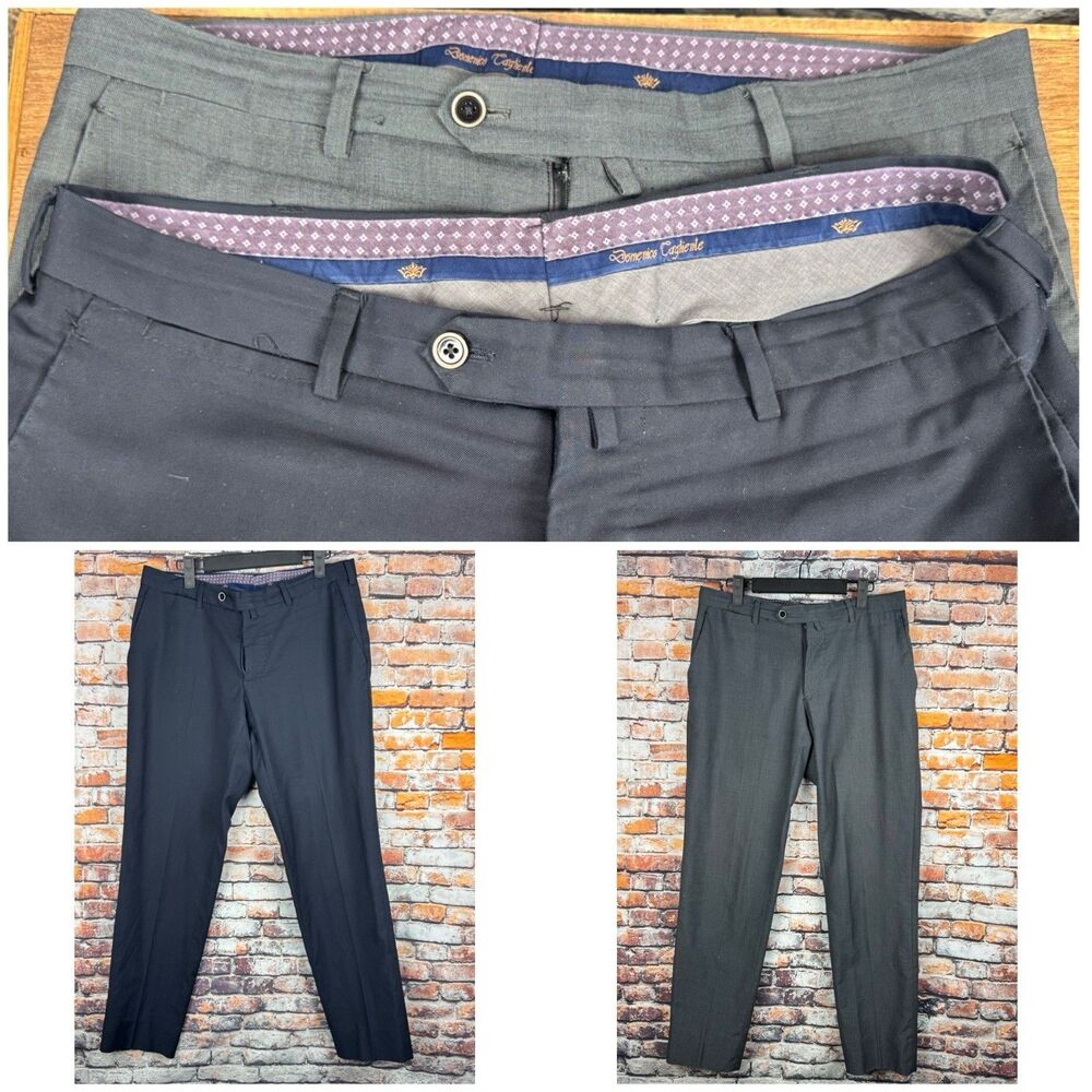 Domenico Tagliente Comfortable Fit Lot of 2 Dress Pants Size 32"x 30" Gray Black